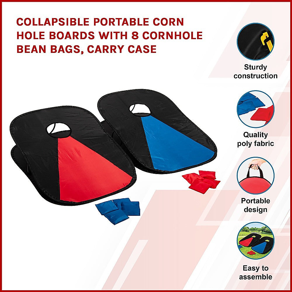 Collapsible Cornhole Boards with 8 Bags and Carry Case, Lightweight