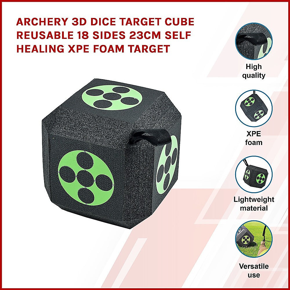 High-Density 18-Sided 23CM XPE Foam Archery Target Cube