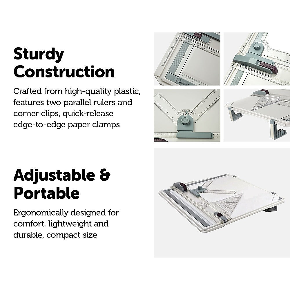 Adjustable A3 Drawing Board with Parallel Motion & Clamps