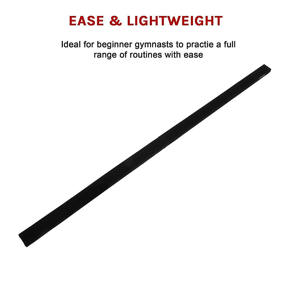 2.4m 8FT Gymnastics Folding Balance Beam Black Synthetic Suede