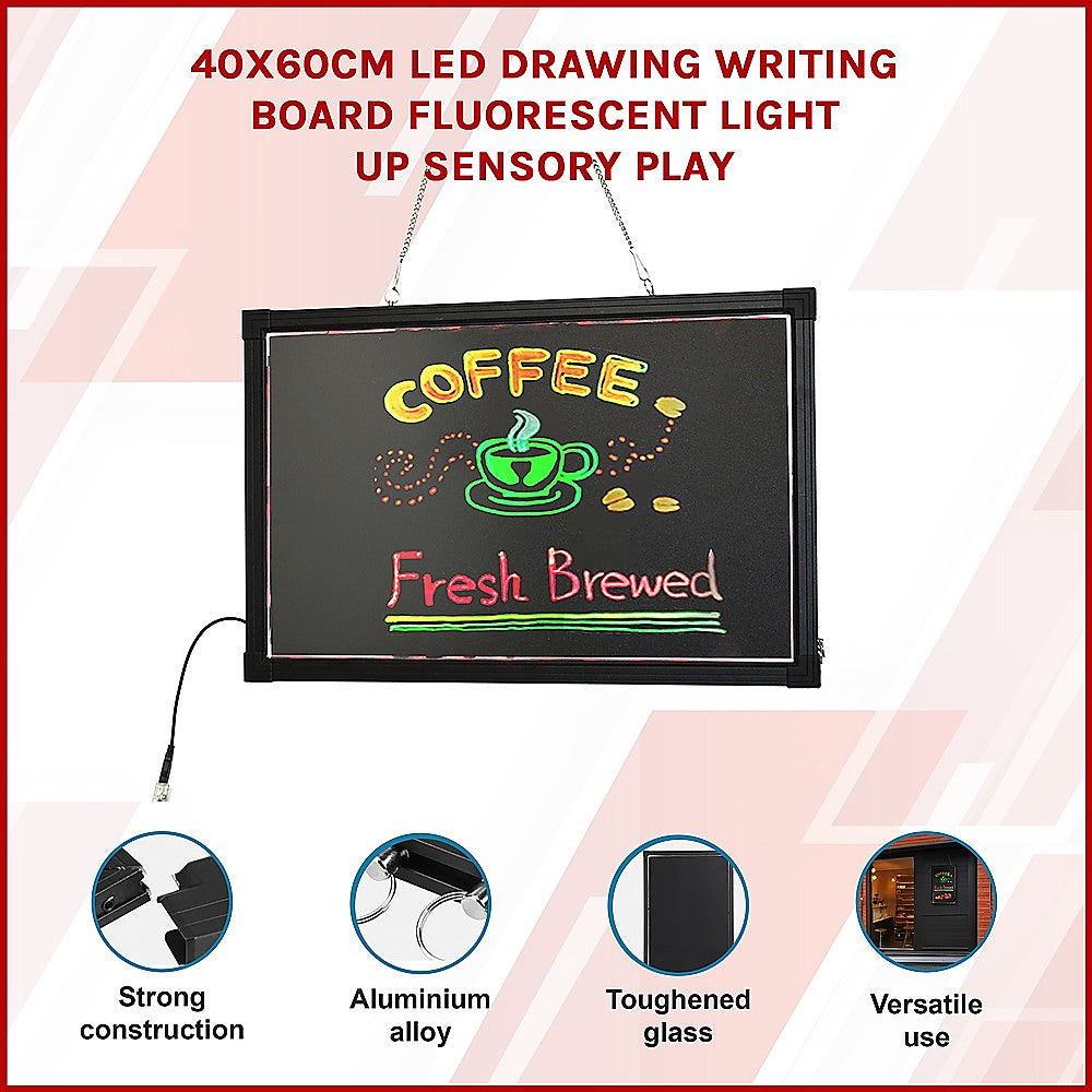 40x60cm LED Drawing Writing Board Fluorescent Light Up Sensory Play