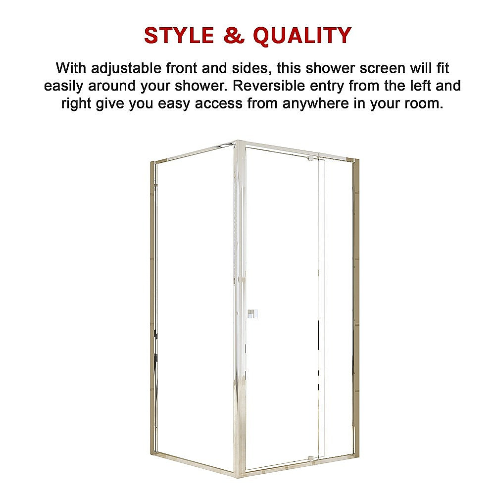 Semi Frameless Shower Screen 98 106 x 195cm & 89 92 x 195cm Side AS/NZS Glass