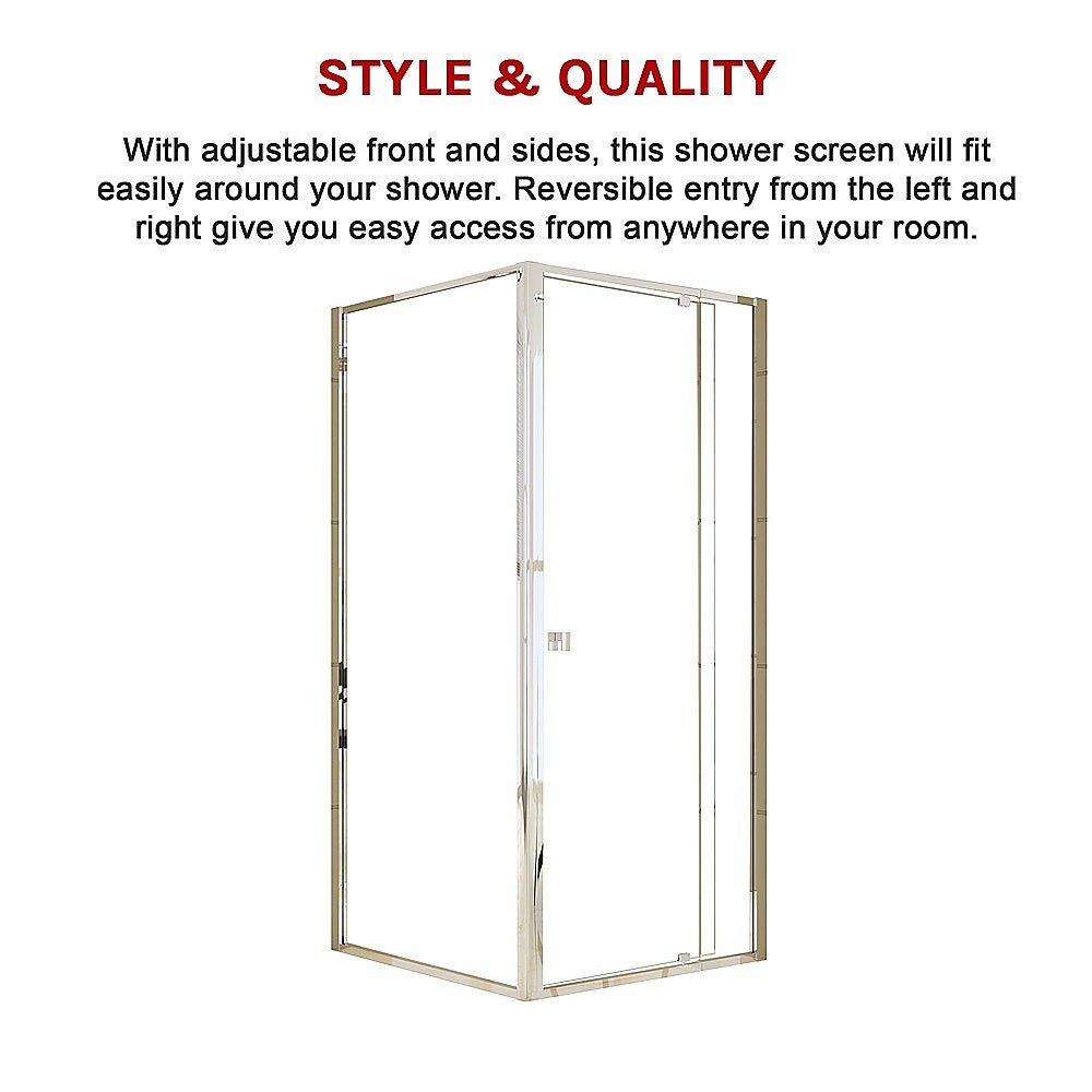 Semi Frameless Shower Screen 82 90 x 195cm & 77 80 x 195cm Side AS/NZS Glass