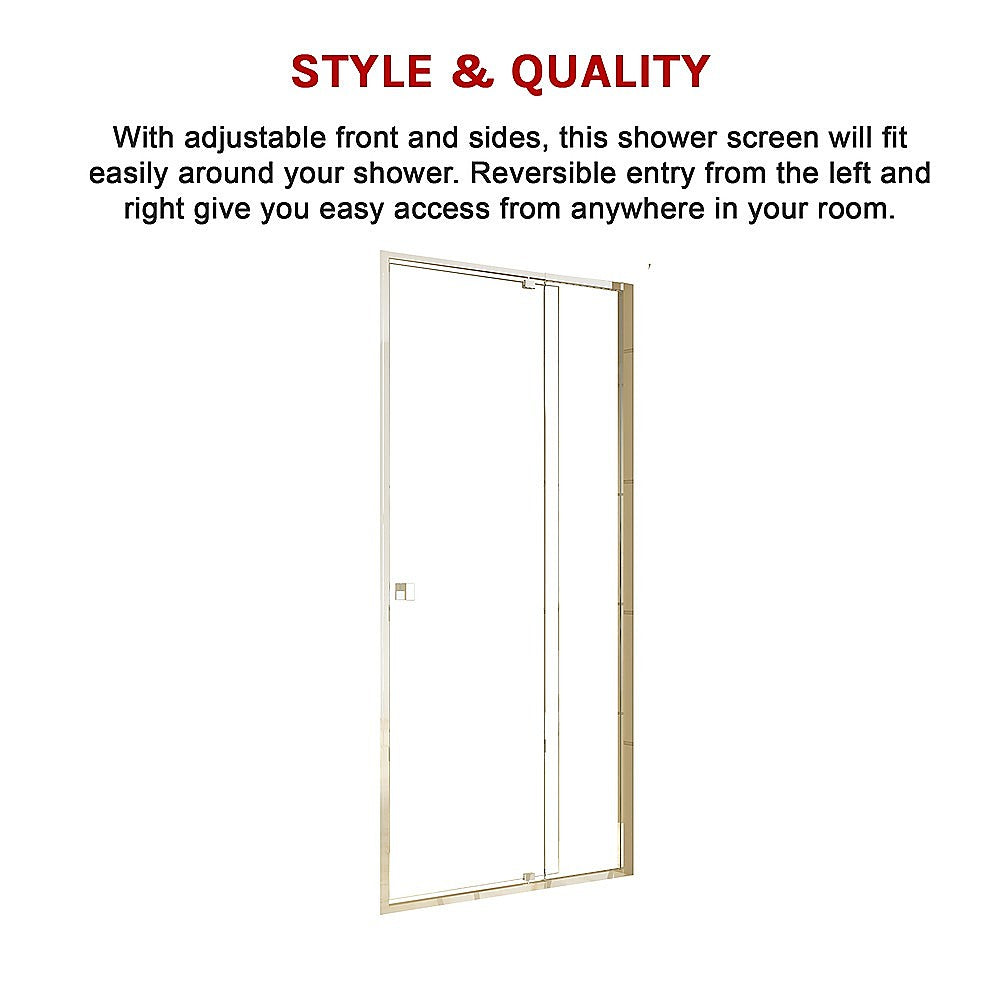 Adjustable Semi Frameless Shower Screen 98 106 x 195cm Australian Safety Glass