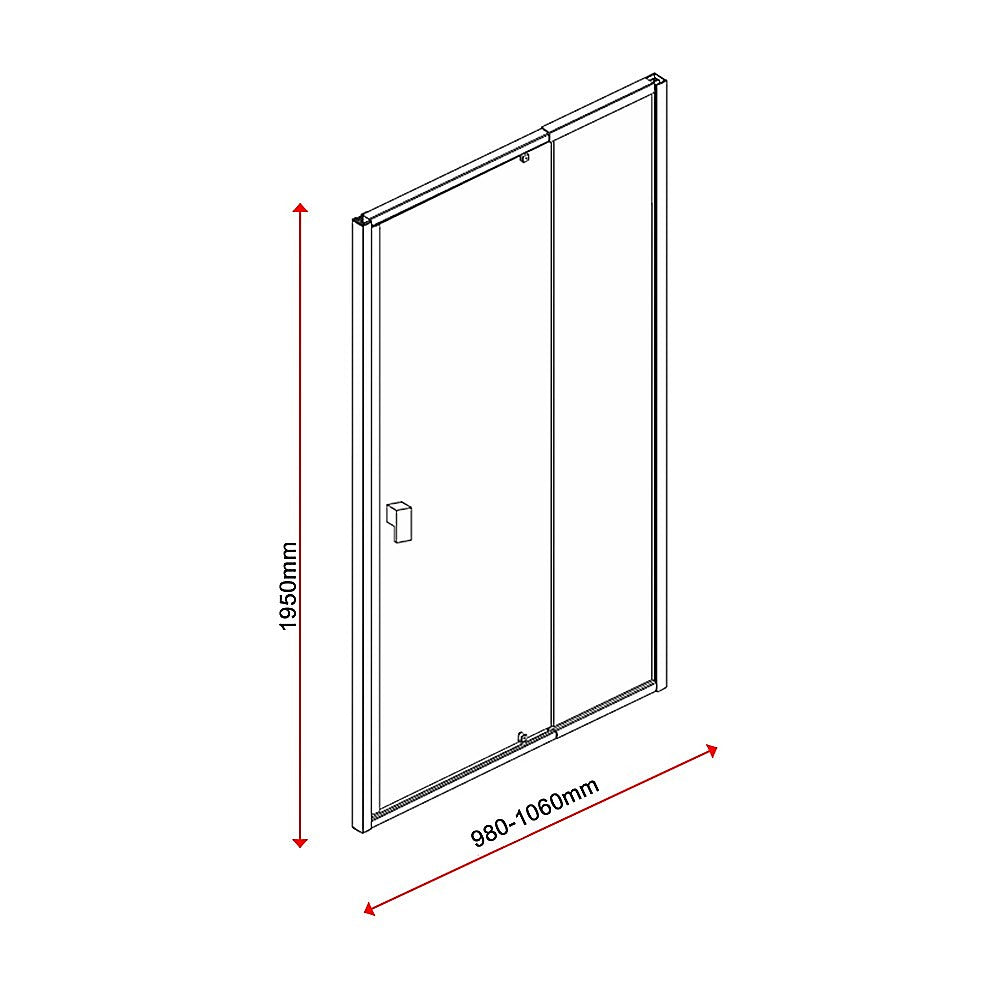 Adjustable Semi Frameless Shower Screen 98 106 x 195cm Australian Safety Glass