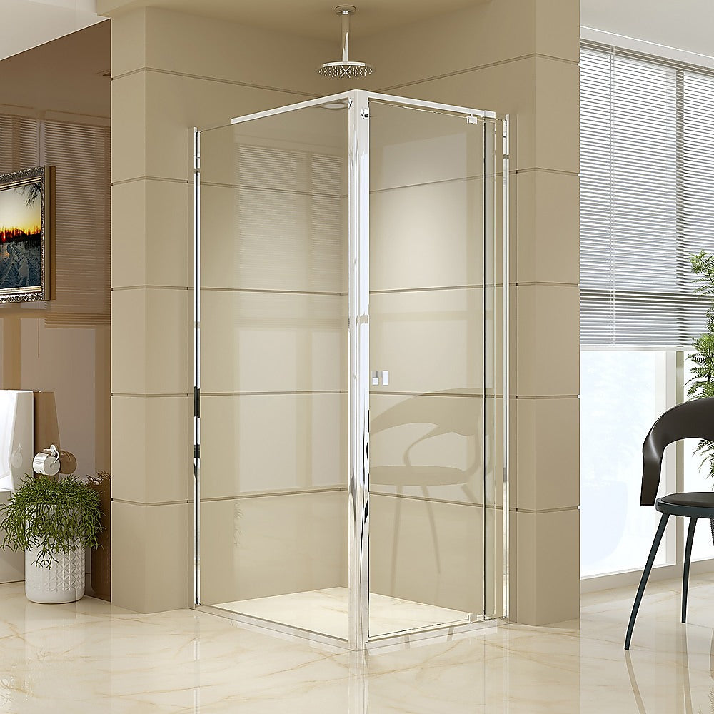 Semi Frameless Shower Screen 74 82 x 195cm & 98 101 x 195cm Side AS/NZS Glass