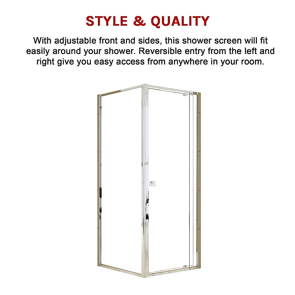 Semi Frameless Shower Screen 74 82 x 195cm & 77 80 x 195cm Side AS/NZS Glass