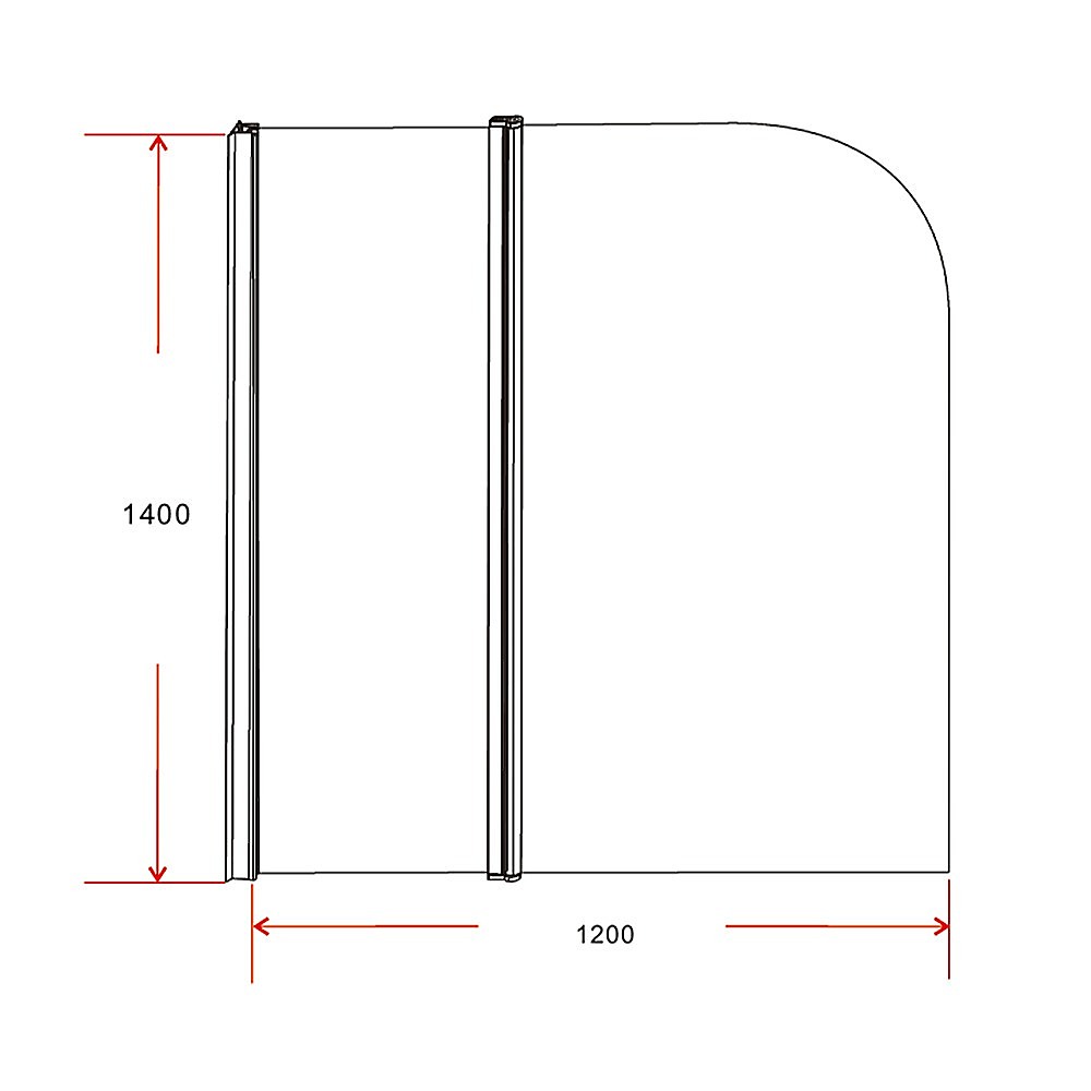 180 Pivot Shower Door 6mm Safety Glass Black Frame 120x140cm