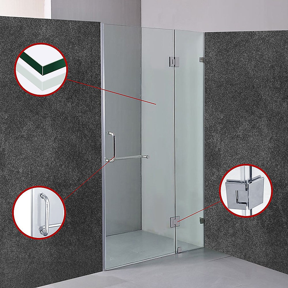 Frameless 10mm Glass Shower Screen with Chrome Hardware