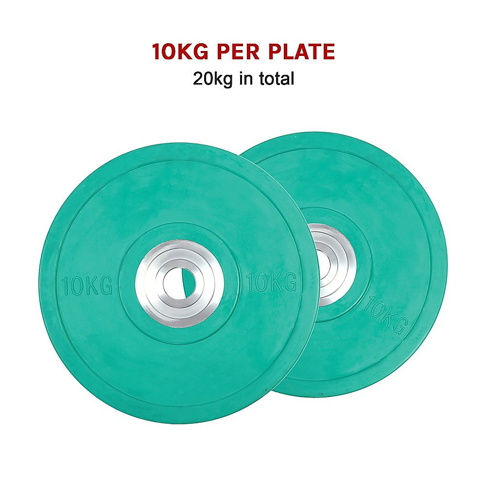 Durable 2x10kg Rubber Bumper Weight Plates for Lifting