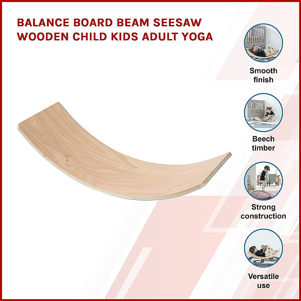 Beechwood Balance Board Beam Seesaw for Kids & Adults