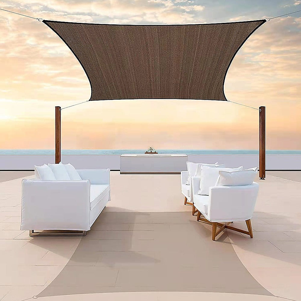 UV-Resistant Rectangle Sun Shade Sail Fabric Patio Canopy Cover