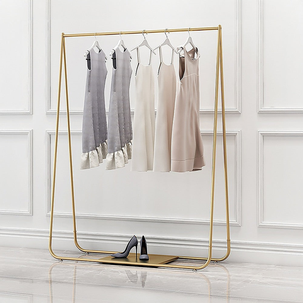 Golden Metal Garment Display Rack, Smooth Finish, 150x160cm