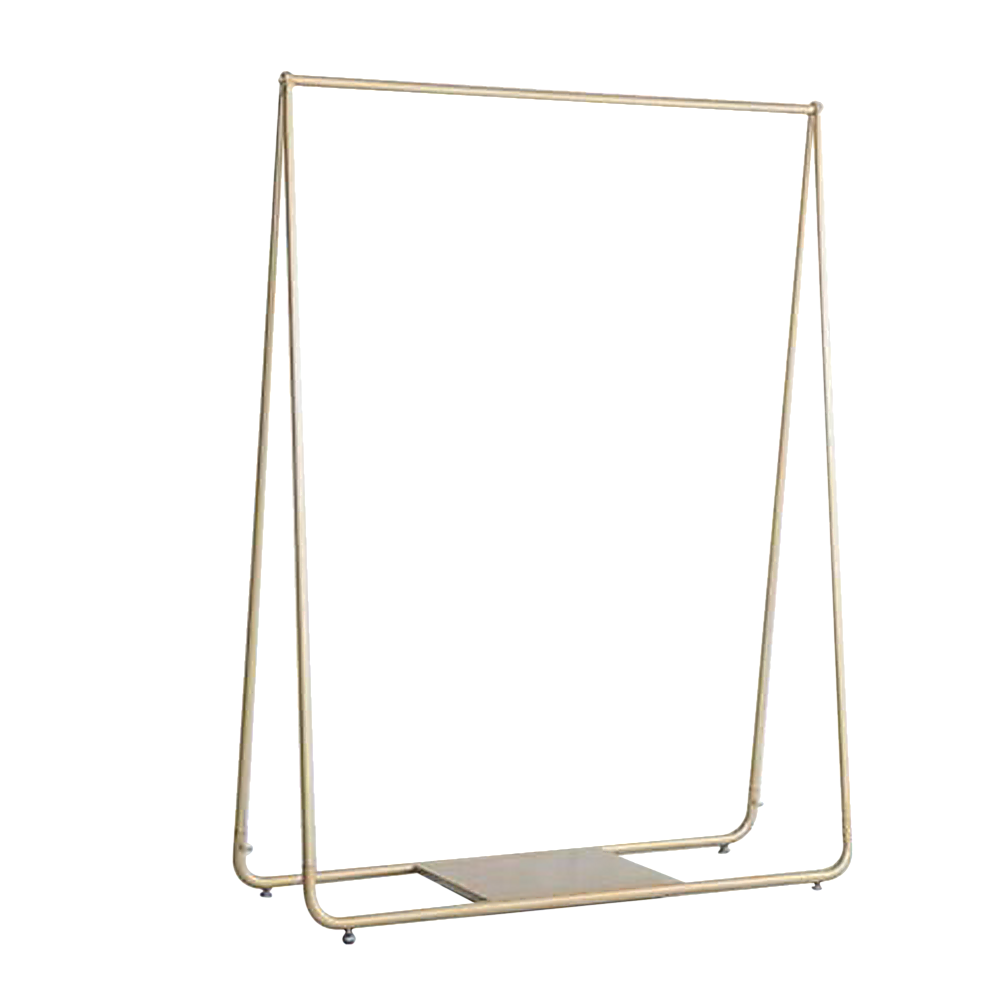 Golden Metal Garment Display Rack, Smooth Finish, 150x160cm