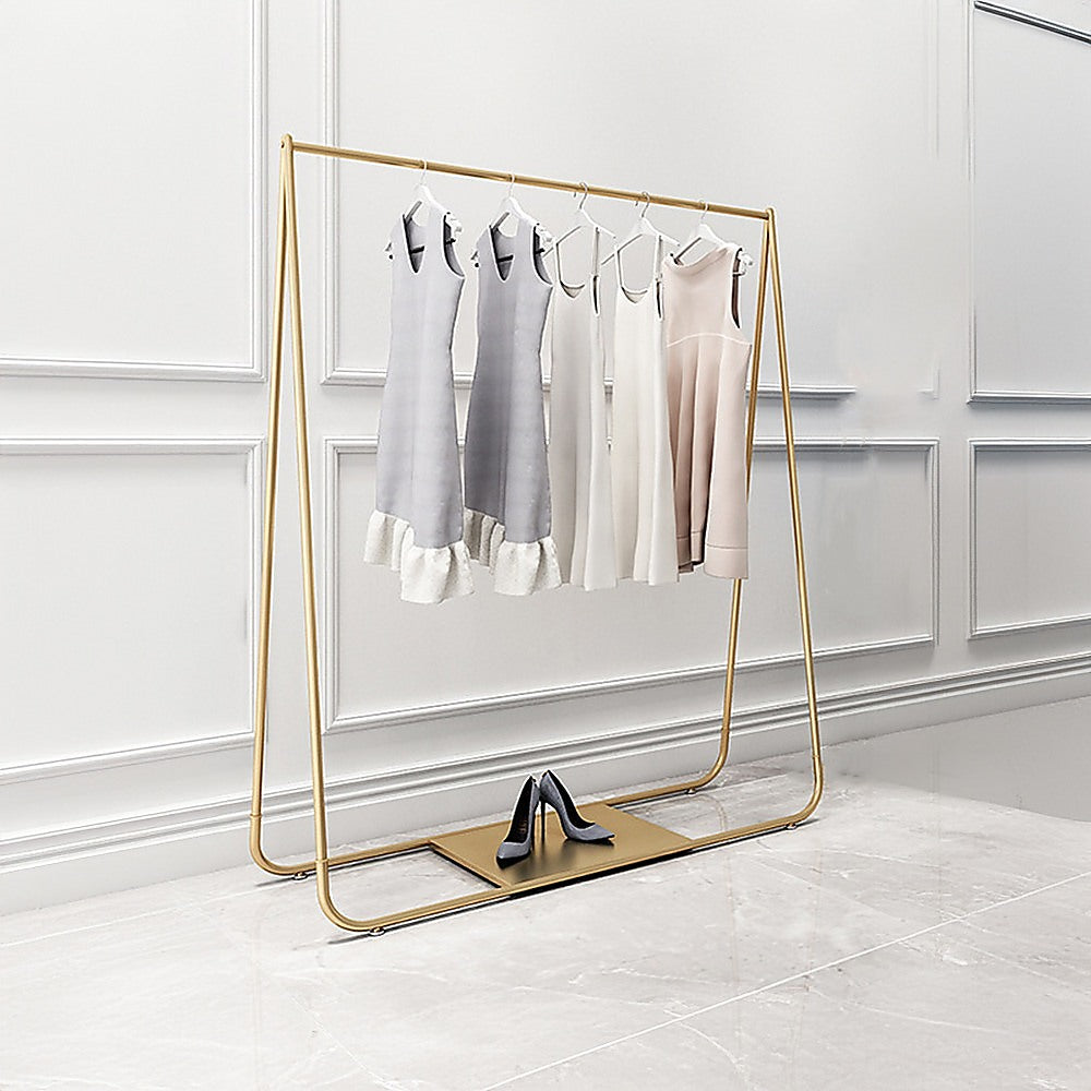 Golden Metal Garment Display Rack, Smooth Finish, 150x160cm