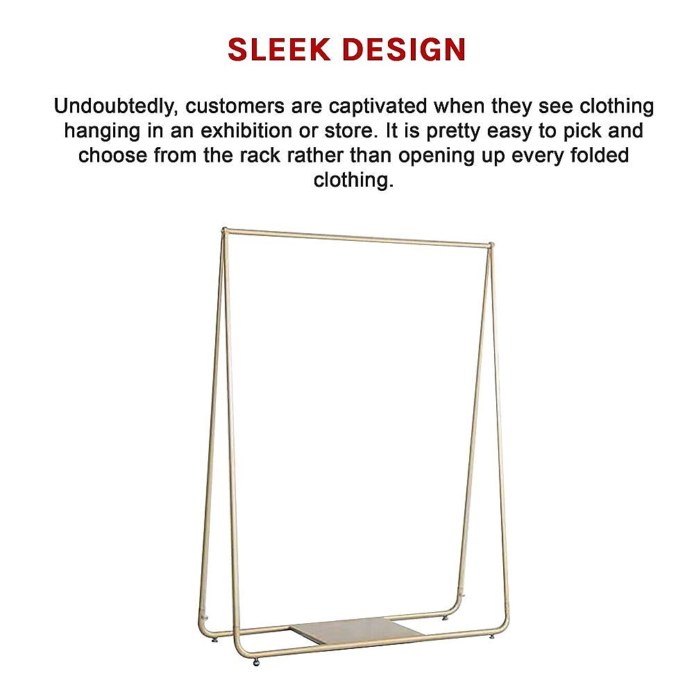 Golden Metal Garment Display Rack, Smooth Finish, 150x160cm