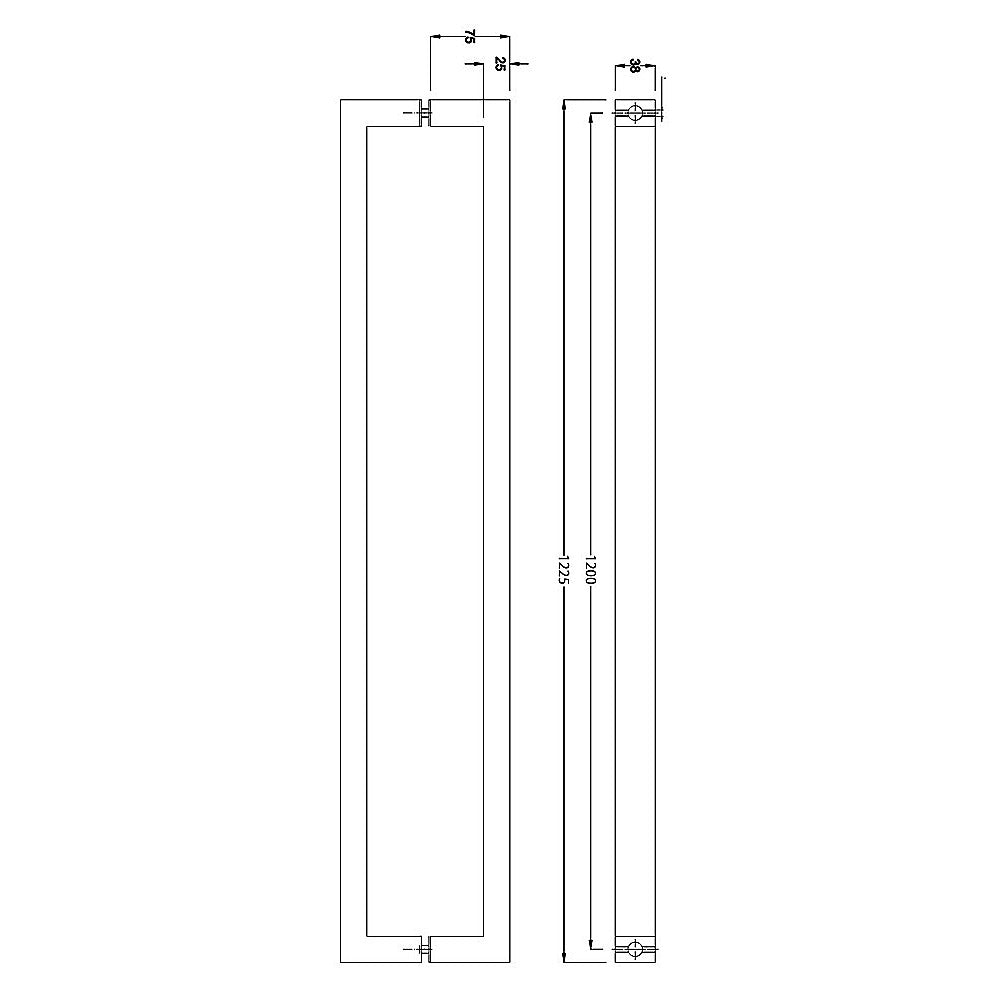 1200mm Brushed Satin 304 SS Door Pull Handle for Glass & Timber