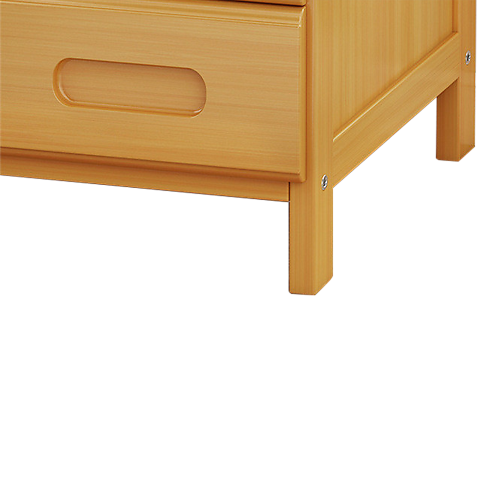 Bamboo Bedside Table with 3 Drawers, Waterproof Storage