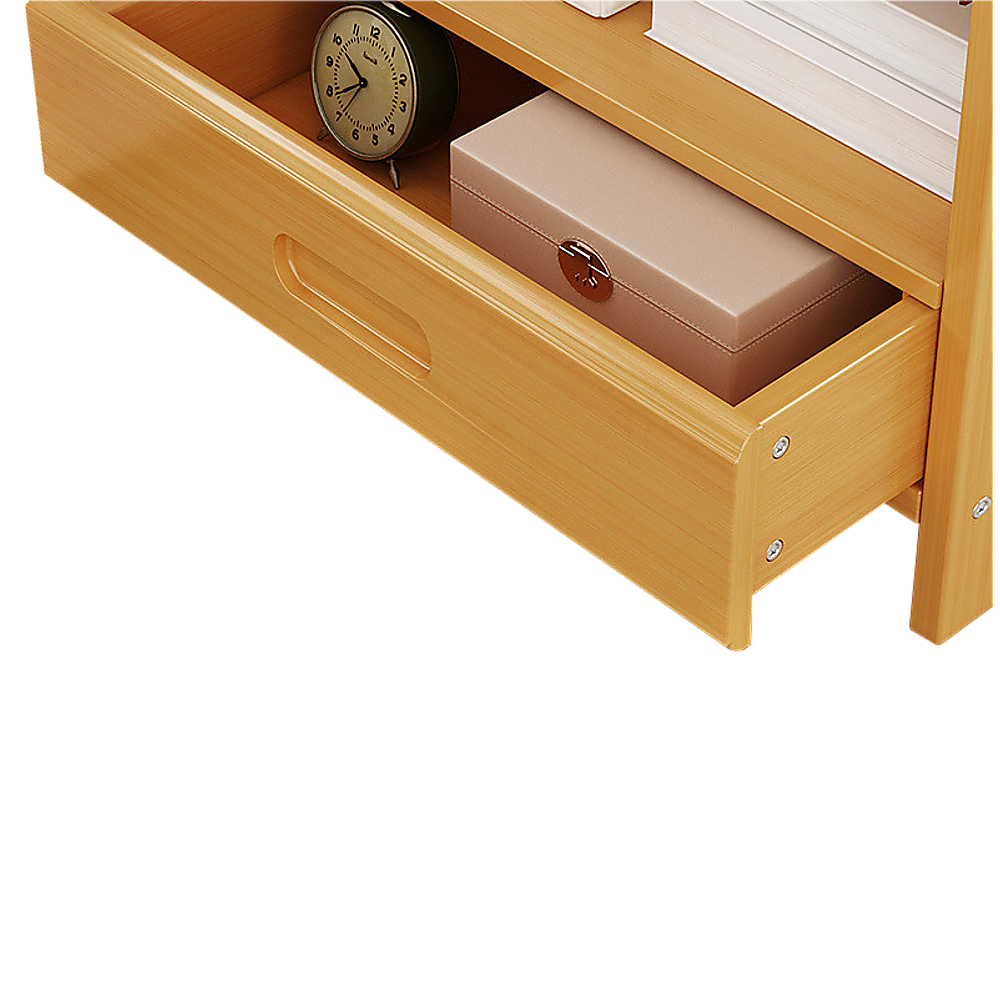 Bamboo Bedside Table with 3 Drawers, Waterproof Storage