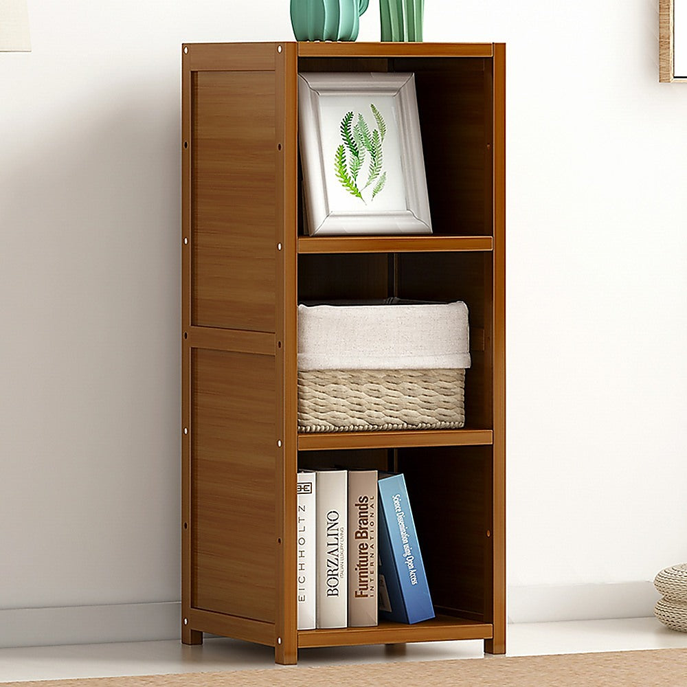 Adjustable Bamboo Shelf Bookcase Rack - 30x39x85cm, Durable