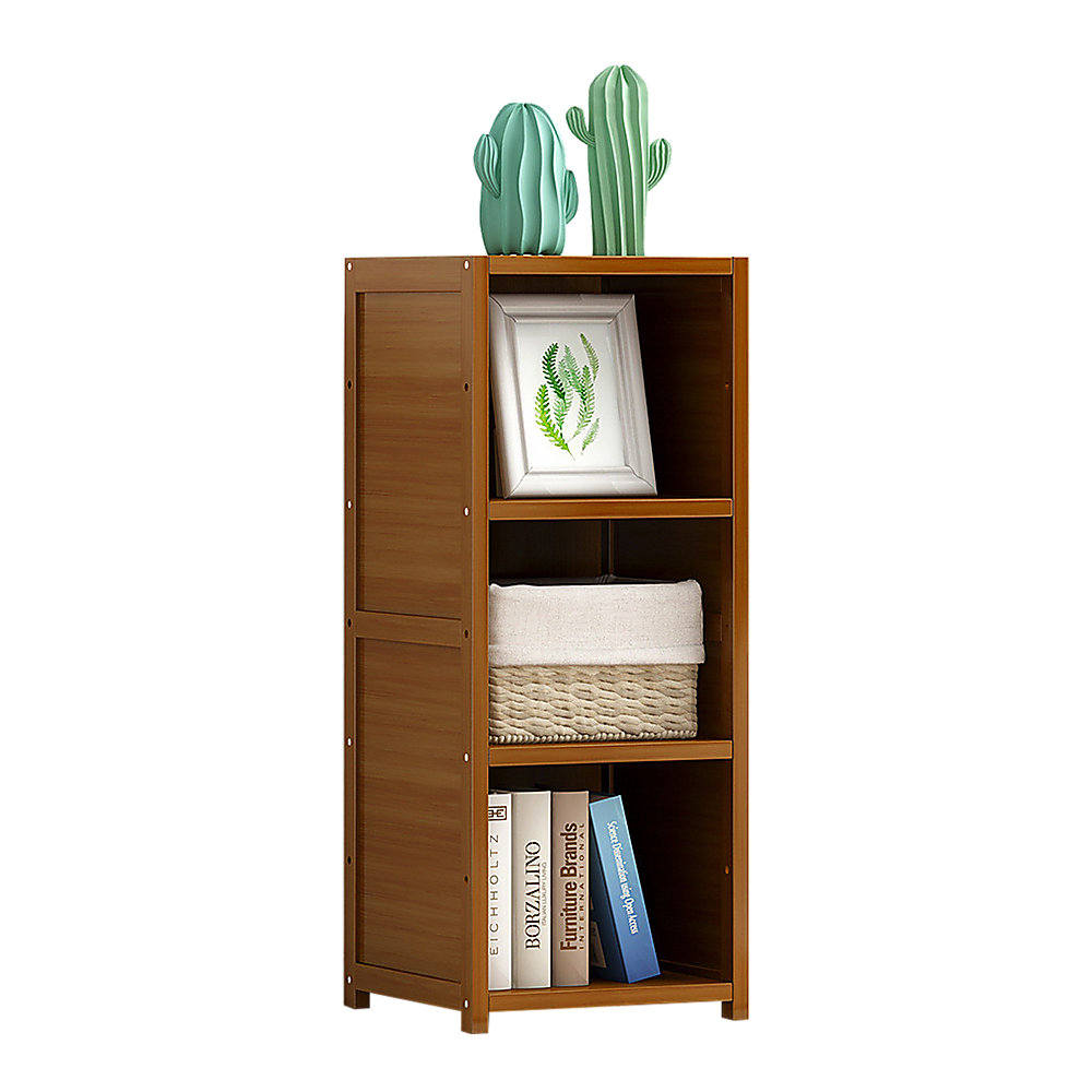 Adjustable Bamboo Shelf Bookcase Rack - 30x39x85cm, Durable