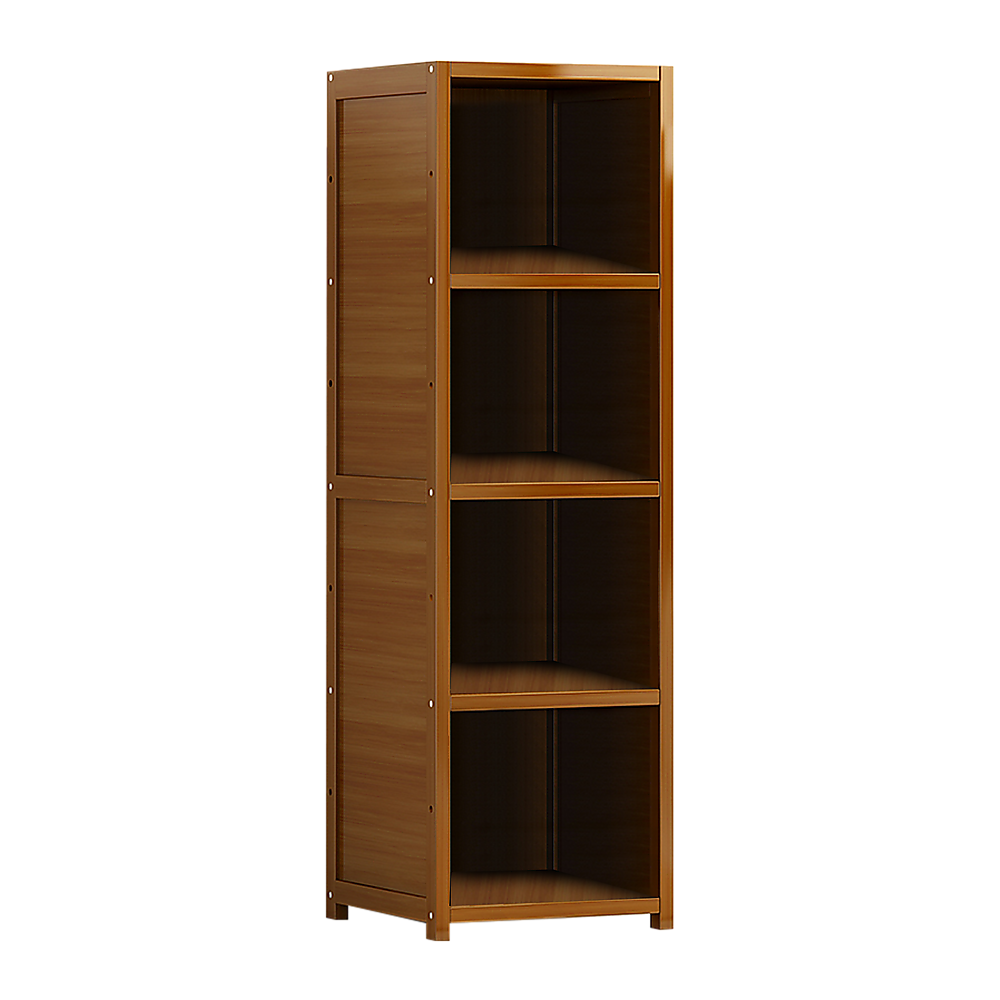 Adjustable Bamboo Shelf Bookcase with 4 Shelves, 8kg Weight