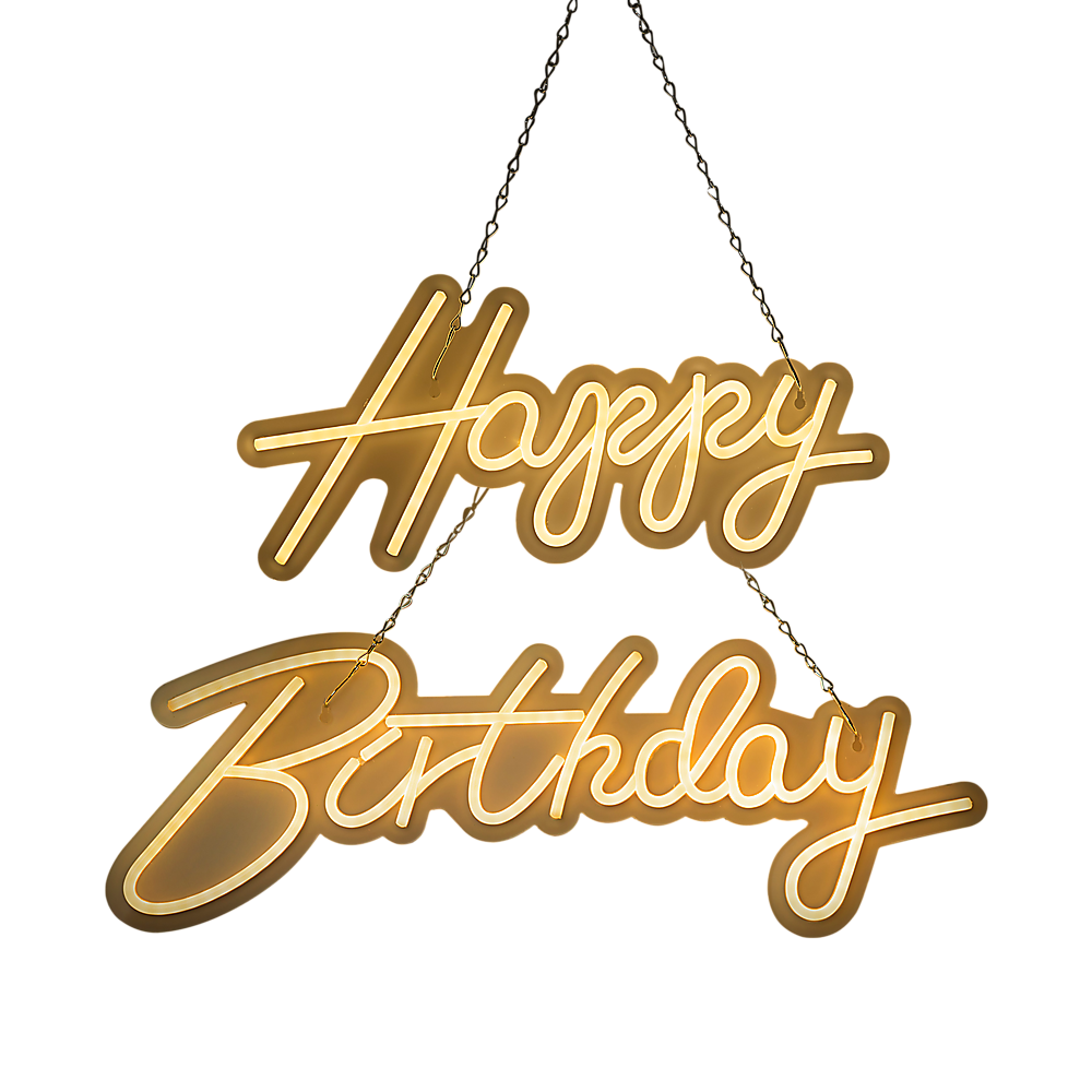 Bright LED Neon Happy Birthday Sign, Extra Brightness Control