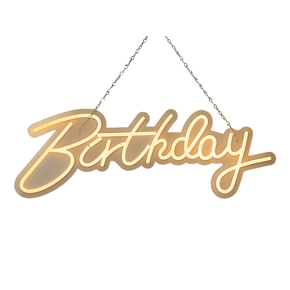 Bright LED Neon Happy Birthday Sign, Extra Brightness Control