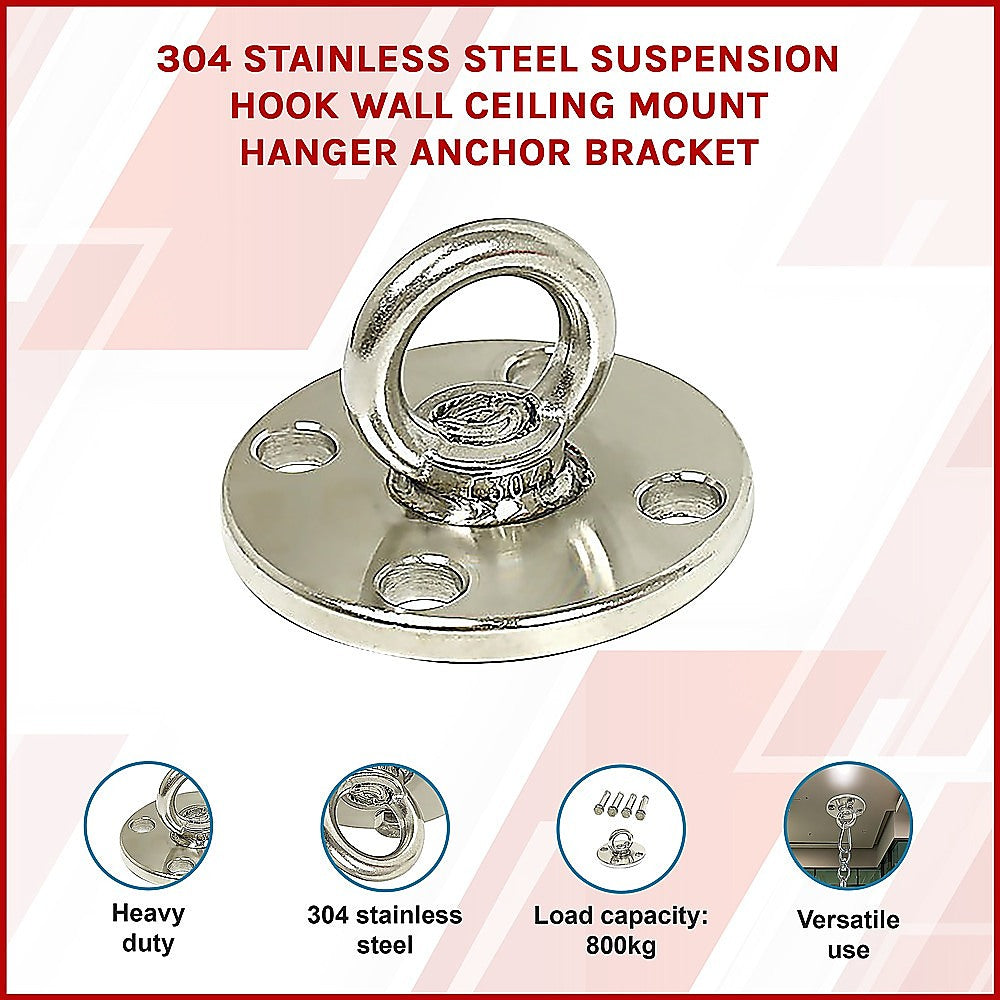 304 Stainless Steel Suspension Hook Wall Ceiling Mount Hanger Anchor Bracket