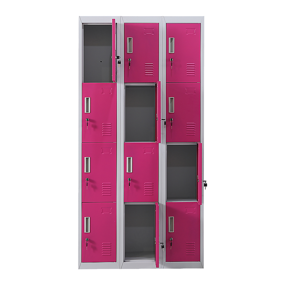 12-Door Locker for Office Gym Shed School Home Storage - Standard Lock with 2 Keys