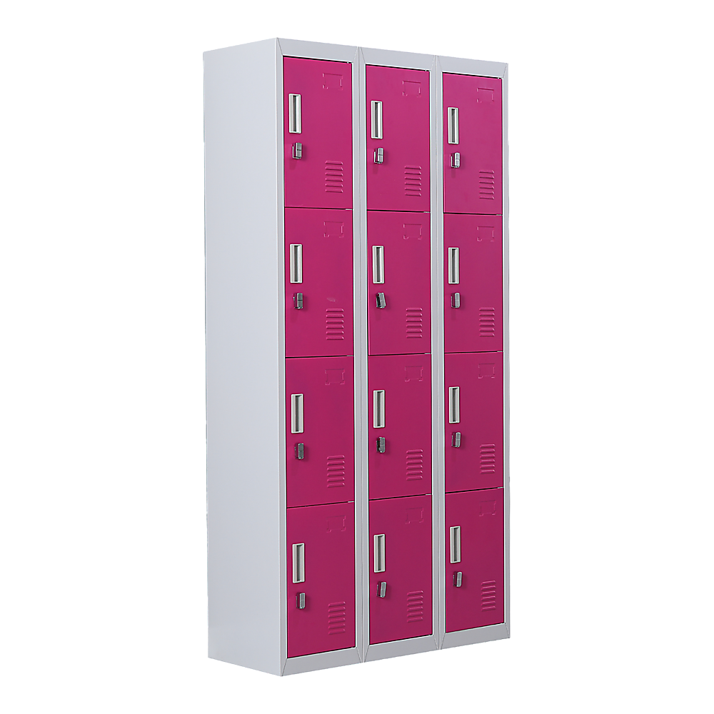 12-Door Locker for Office Gym Shed School Home Storage - Padlock-operated