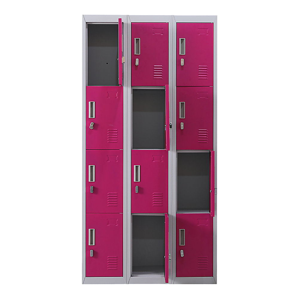 12-Door Locker for Office Gym Shed School Home Storage - Padlock-operated