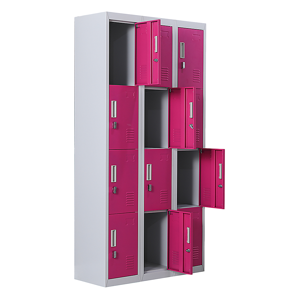 12-Door Locker for Office Gym Shed School Home Storage - Padlock-operated