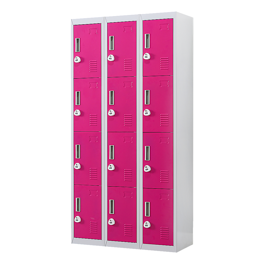 12-Door Locker for Office Gym Shed School Home Storage - 3-Digit Combination Lock