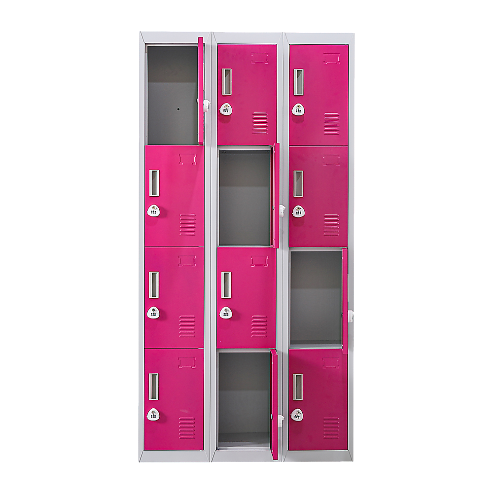 12-Door Locker for Office Gym Shed School Home Storage - 3-Digit Combination Lock