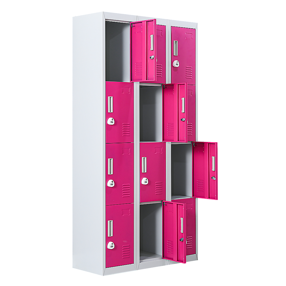 12-Door Locker for Office Gym Shed School Home Storage - 3-Digit Combination Lock