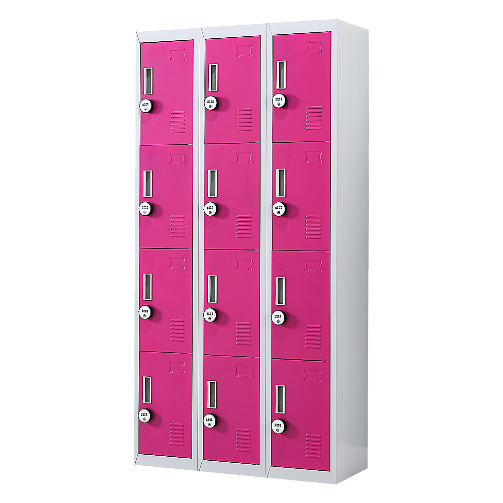 12-Door Locker for Office Gym Shed School Home Storage - 4-Digit Combination Lock