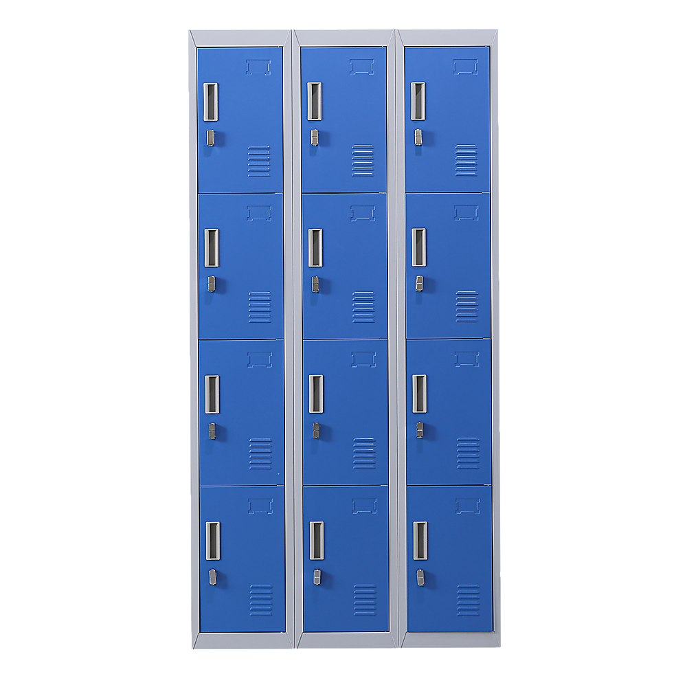 12-Door Locker for Office Gym Shed School Home Storage - Padlock-operated