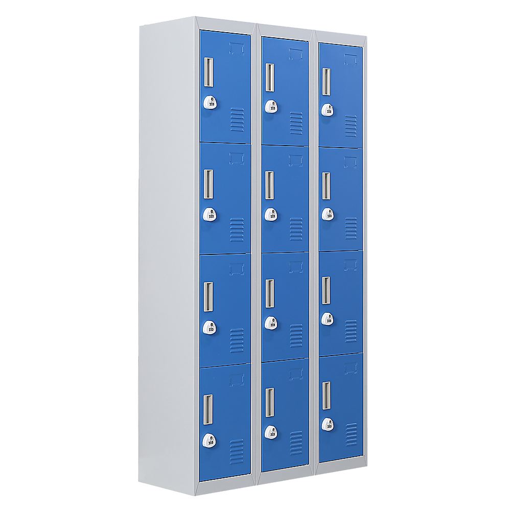 12-Door Locker for Office Gym Shed School Home Storage - 3-Digit Combination Lock