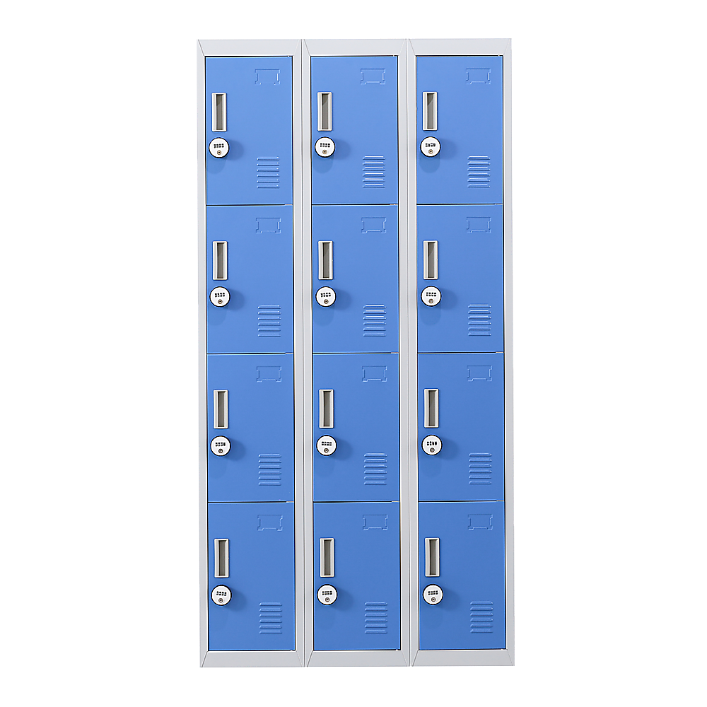 12-Door Locker for Office Gym Shed School Home Storage - 4-Digit Combination Lock