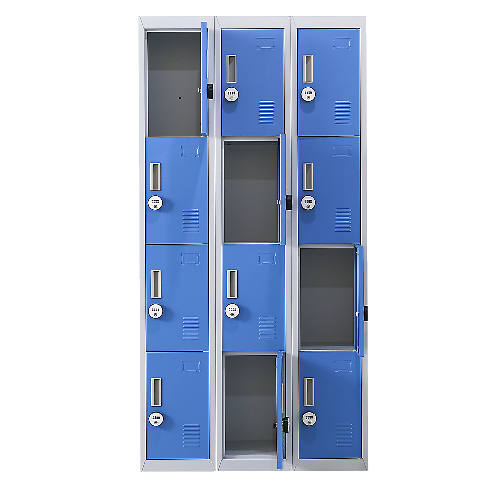 12-Door Locker for Office Gym Shed School Home Storage - 4-Digit Combination Lock