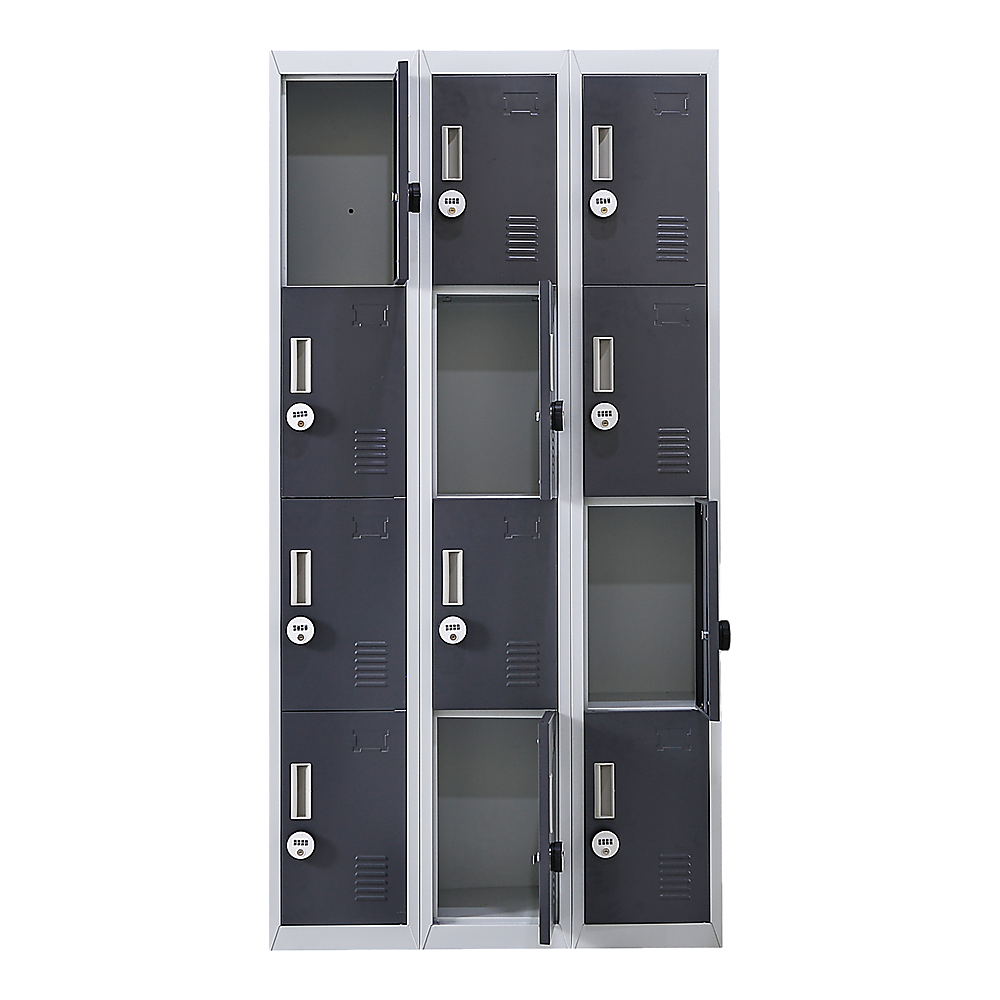 12-Door Locker for Office Gym Shed School Home Storage - 4-Digit Combination Lock