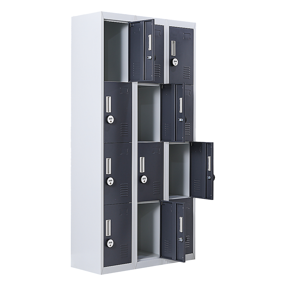 12-Door Locker for Office Gym Shed School Home Storage - 4-Digit Combination Lock