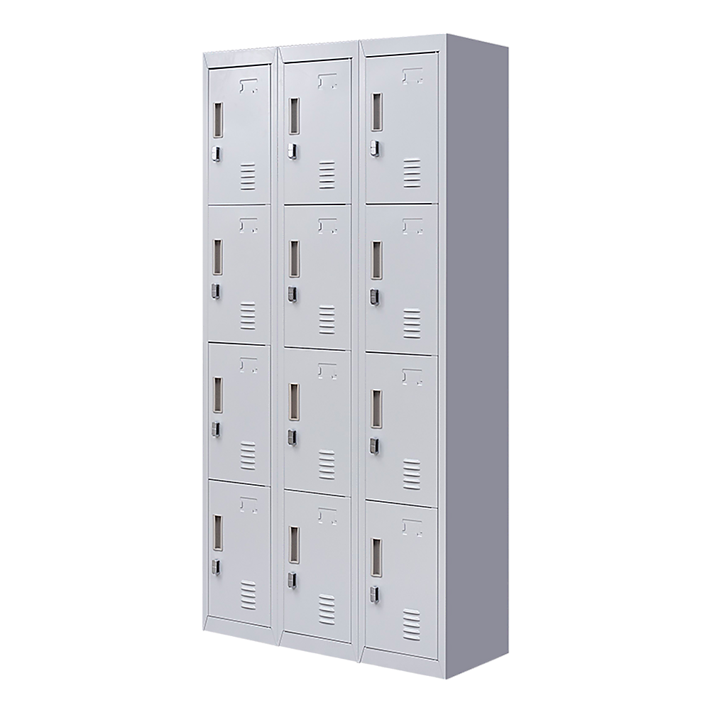 12-Door Locker for Office Gym Shed School Home Storage - Padlock-operated