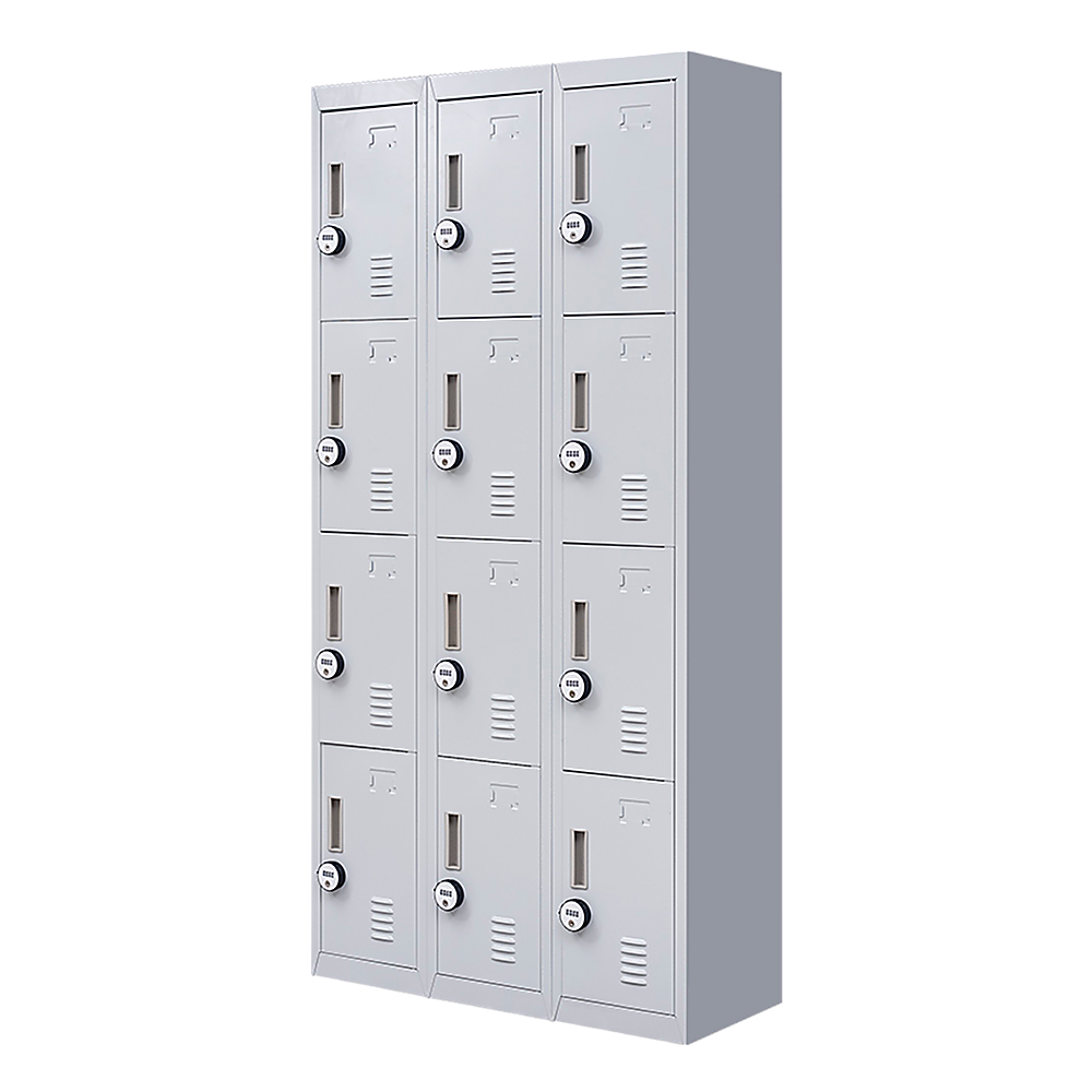 12-Door Locker for Office Gym Shed School Home Storage - 4-Digit Combination Lock