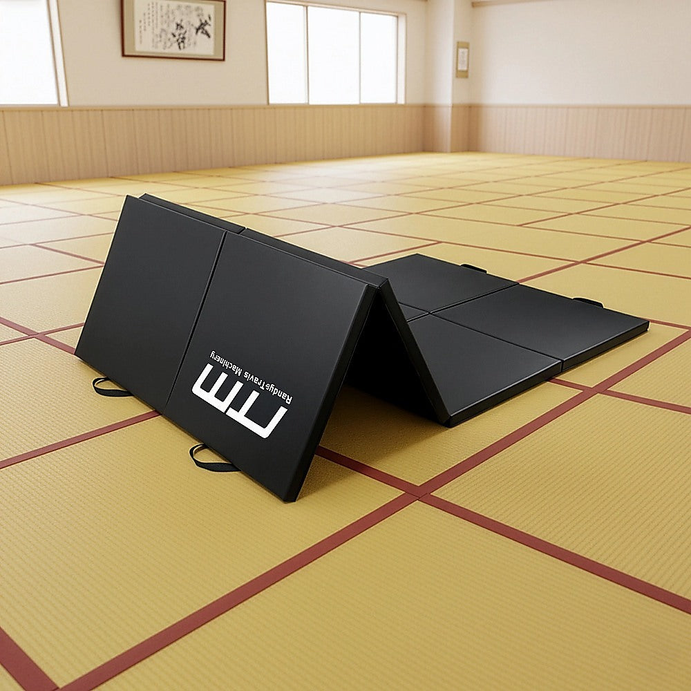 Folding Black Exercise Mat – Gymnastics, Martial Arts, Yoga, Karate & Judo Training