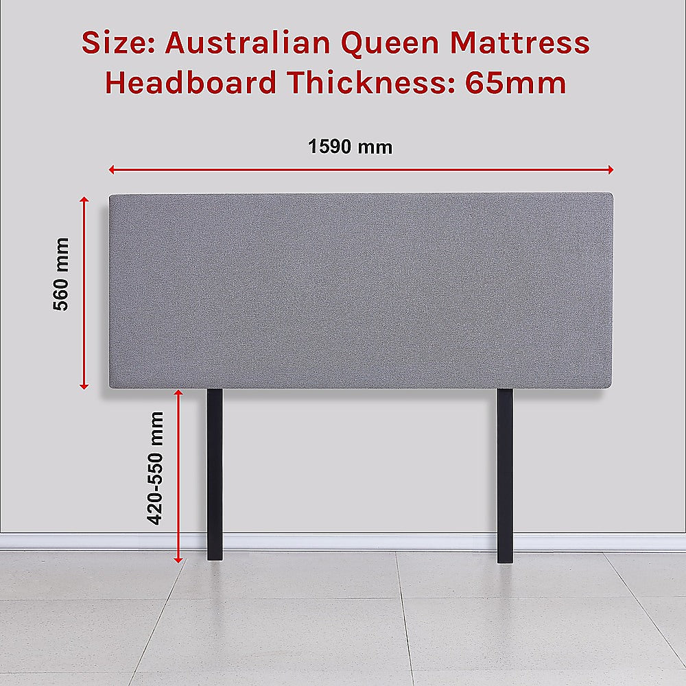 Customizable Linen Fabric Queen Bed Headboard - Slate Ash