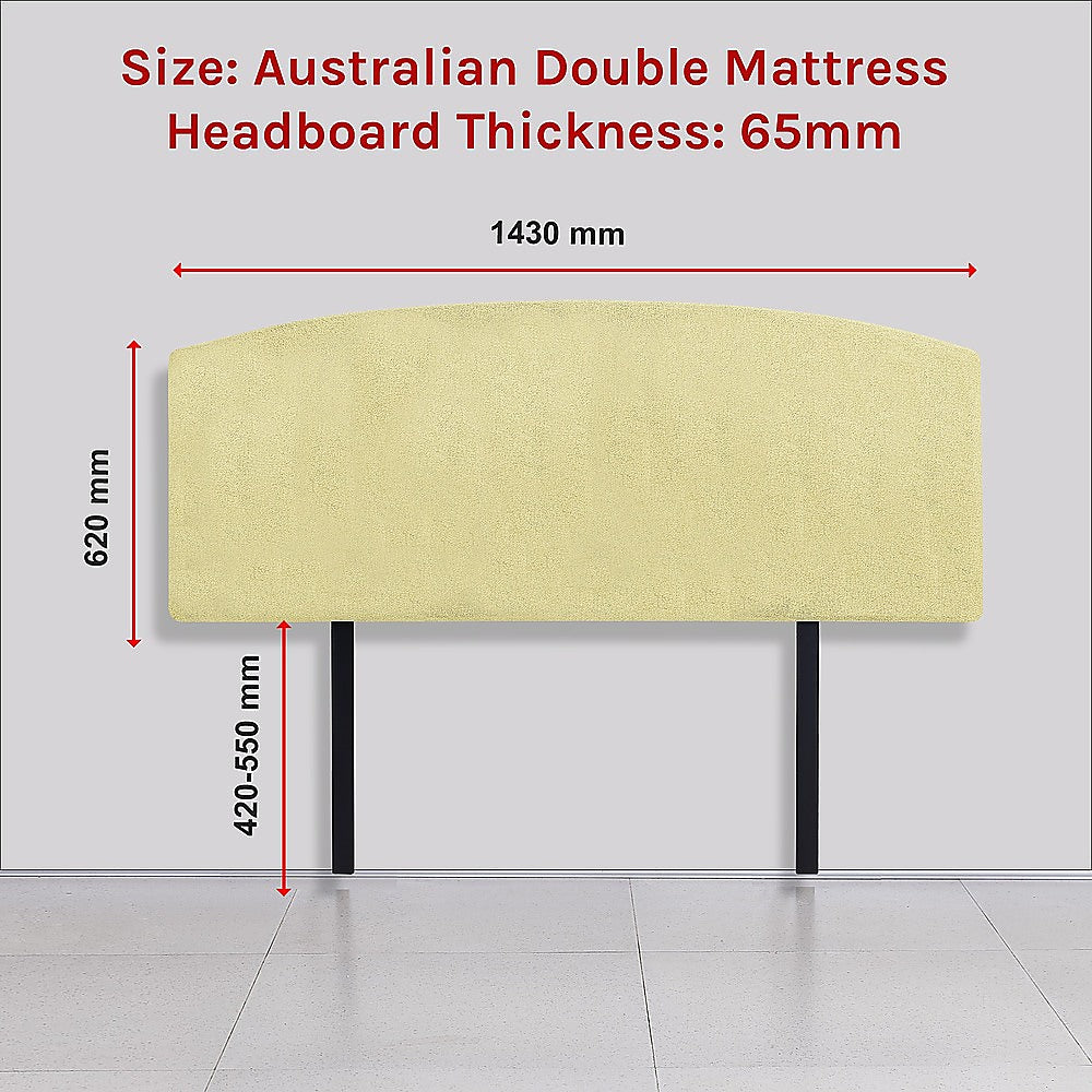 Customizable Linen Double Bed Headboard, Sulfur Yellow