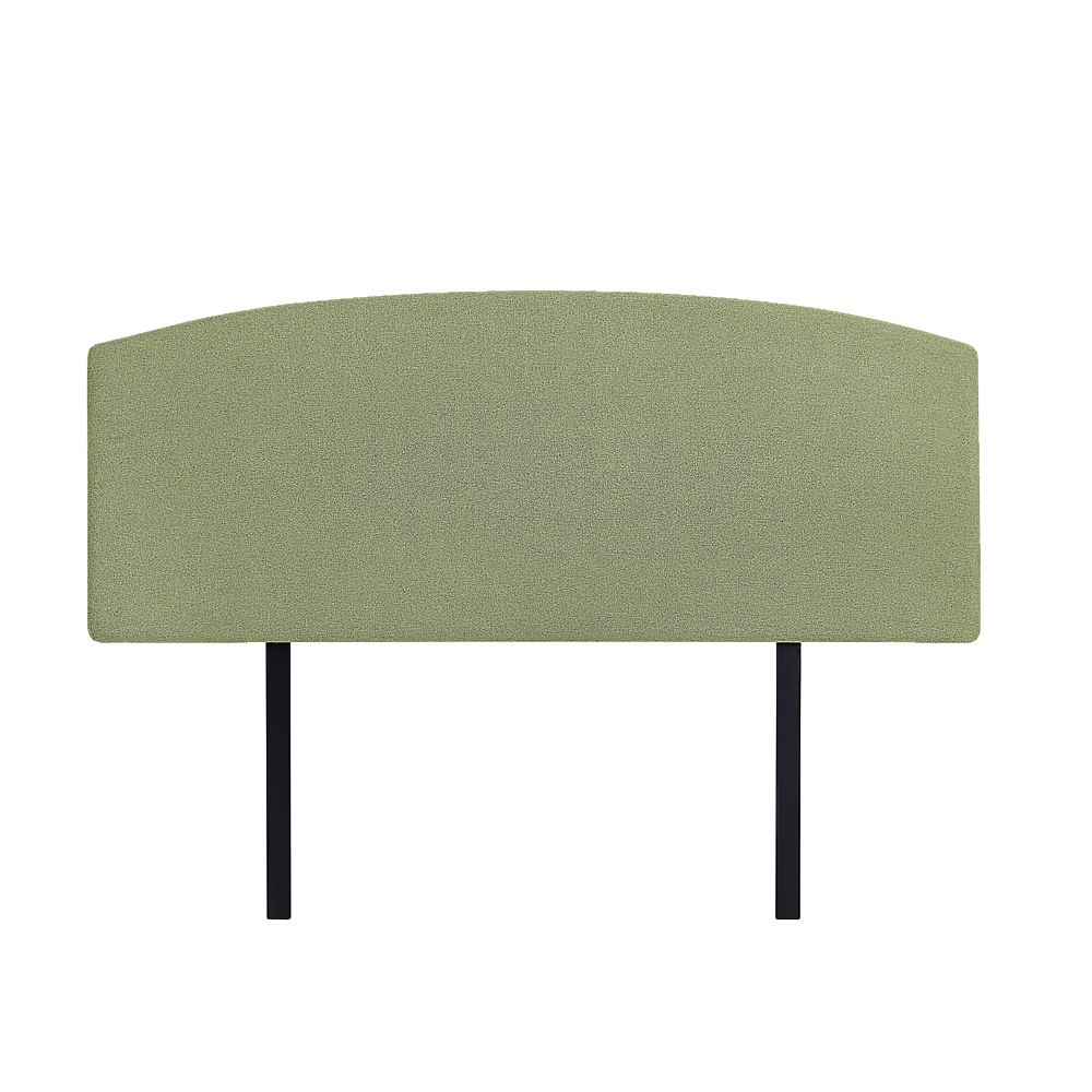 Olive Green Linen Fabric Queen Headboard, Curved, Adjustable Height