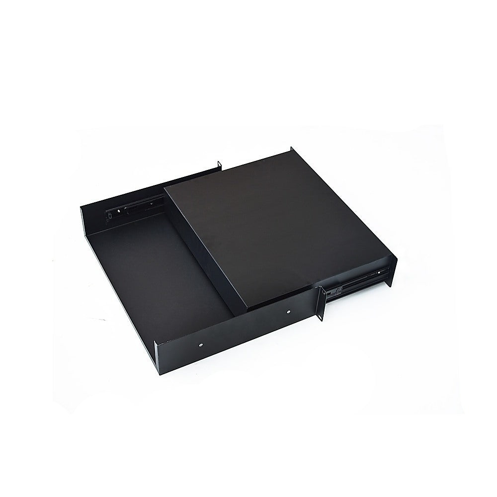 Secure 19" 2U Rack Mount Locking Drawer for DJs & Servers